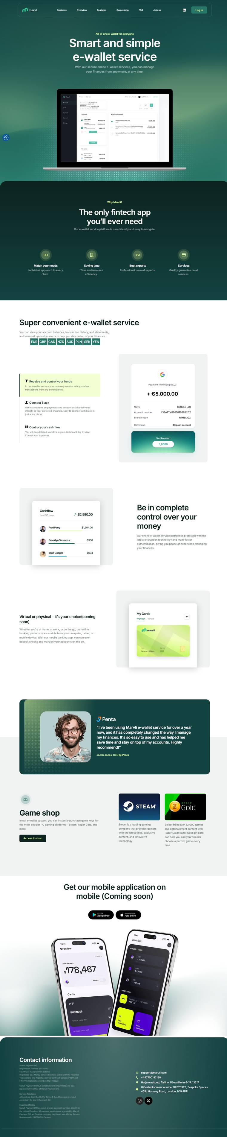 Marvli — e-wallet сервис
